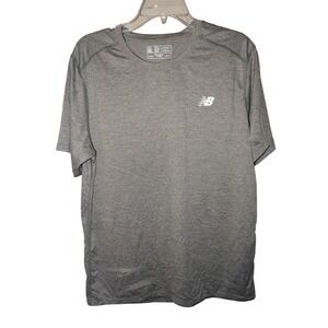 New Balance Mens NB Dry Performance T-Shirt Heather Grey XL Short Sleeve Tee